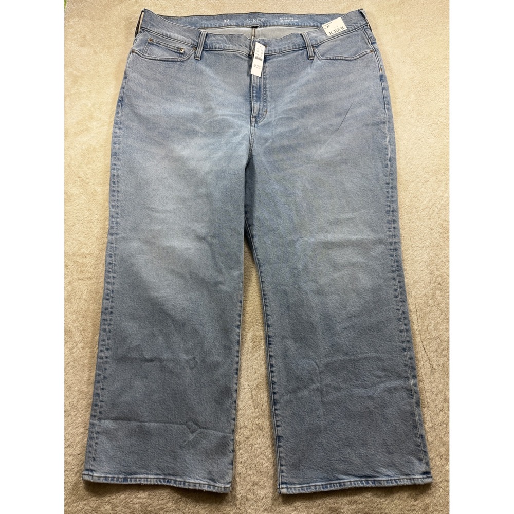 NWT J.Crew Womens '96 Slim Wide High Rise Light Wash Blue Jeans 37 Meas: 45x27